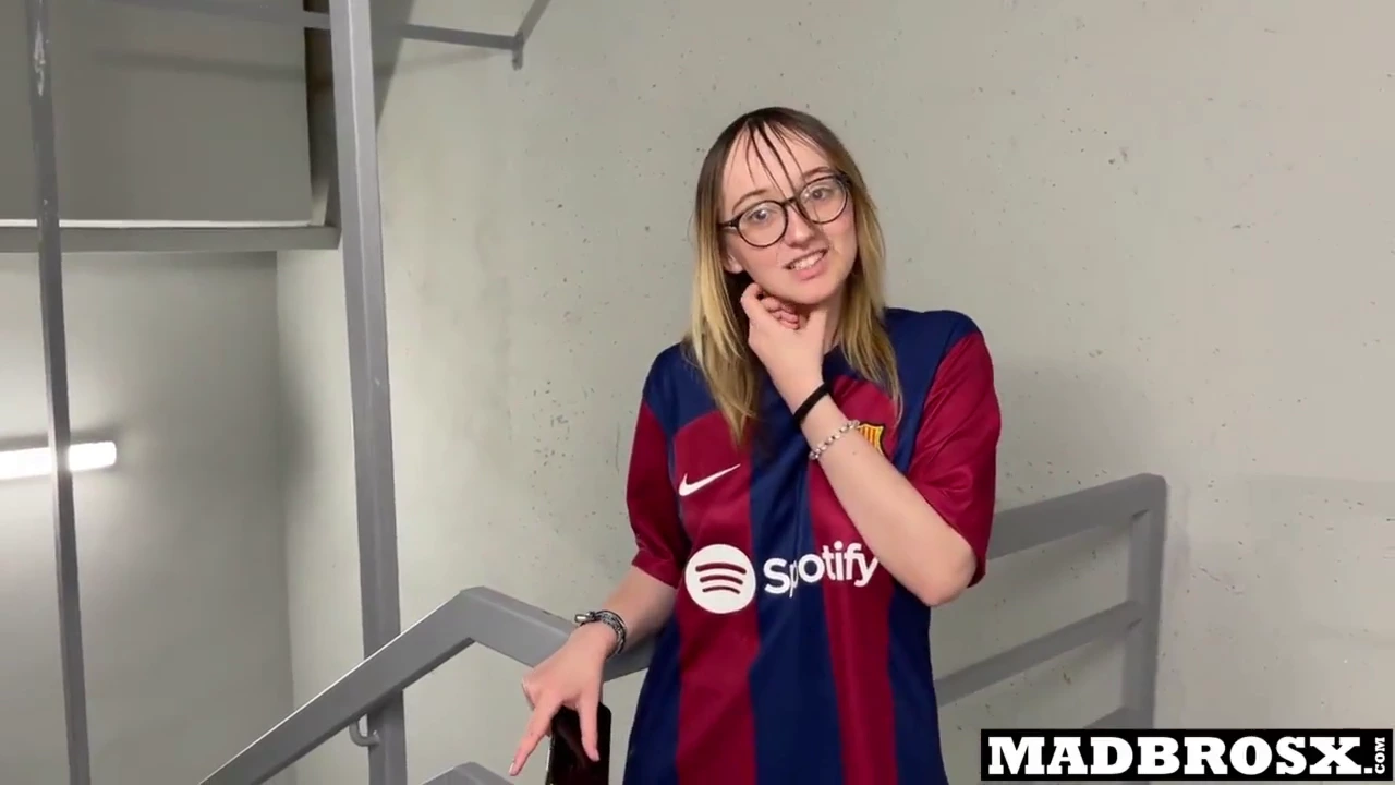 Fans of PSG spank and orally pleasure a Barcelona supporter in the stadium corridors porn video